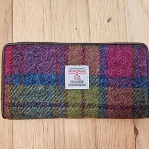 Harris Tweed Wool Plaid Wallet, NWOT